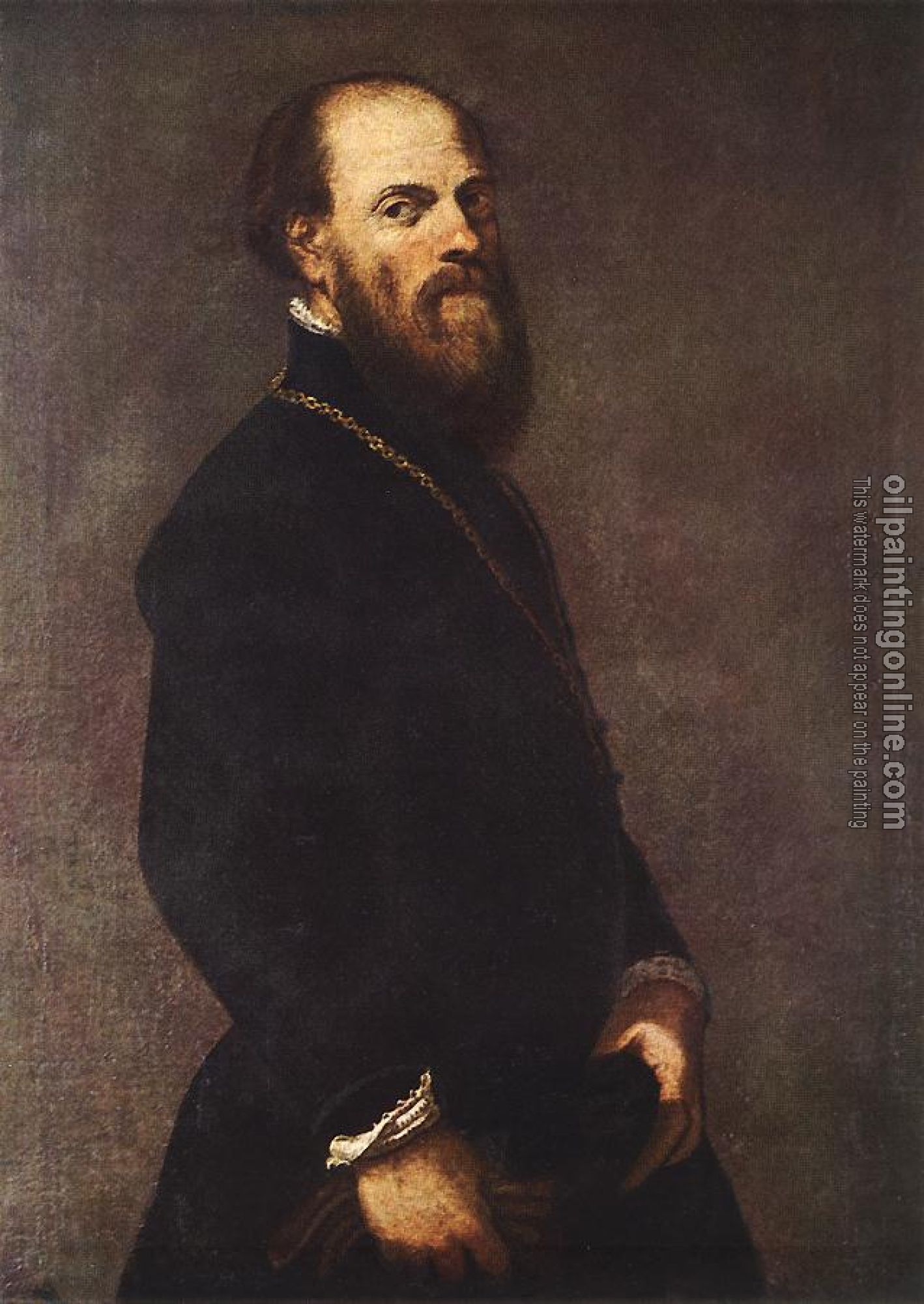 Jacopo Robusti Tintoretto - Man with a Golden Lace